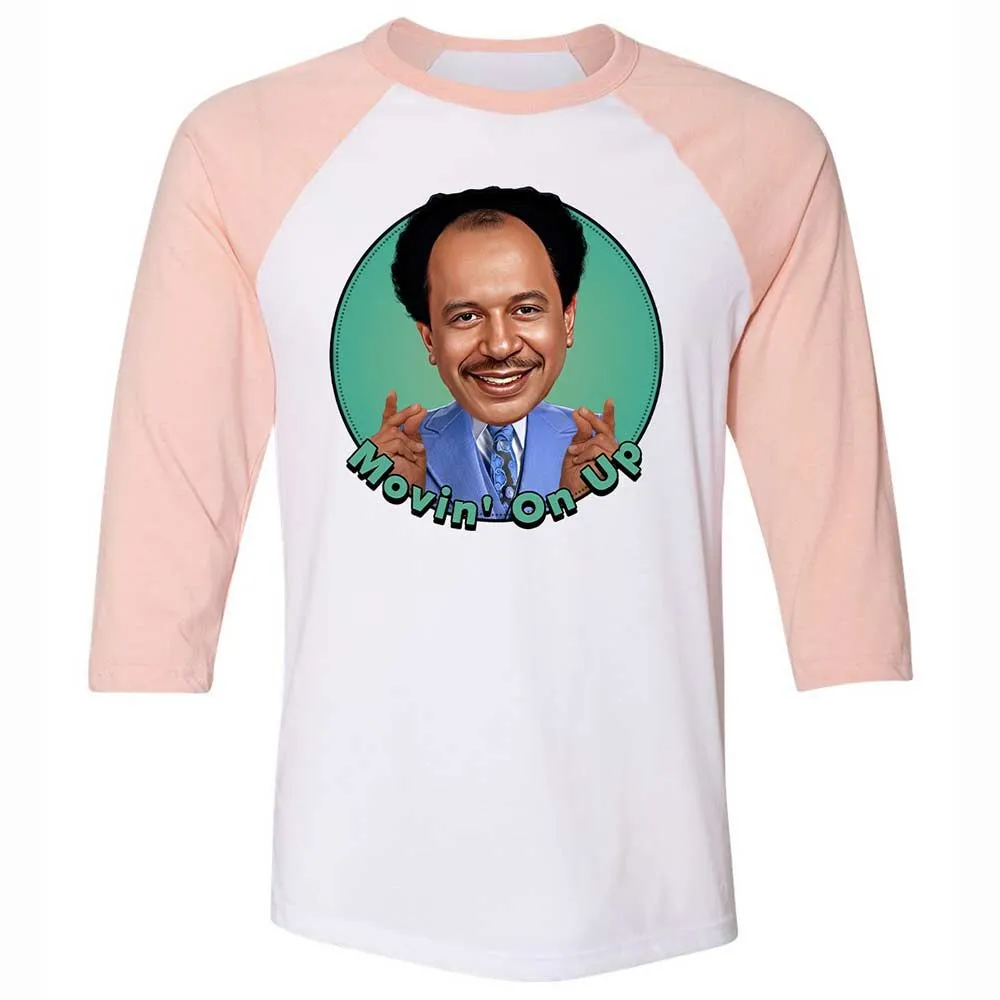 Unisex 3/4 Baseball Tee - KVNCH9GJ - White/Heather Peach - 5