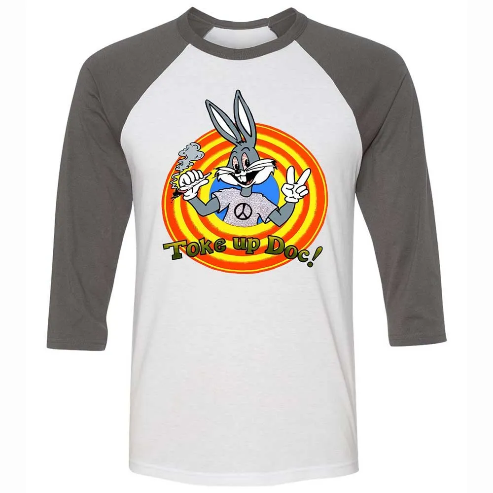 Unisex 3/4 Baseball Tee - 5B7PTPAM - White/Asphalt - 2