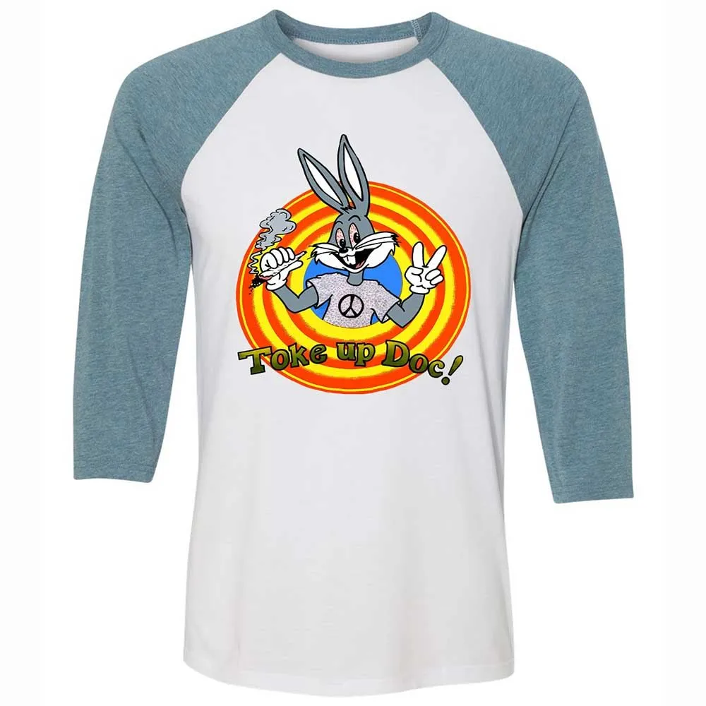 Unisex 3/4 Baseball Tee - 5B7PTPAM - White/Denim - 3