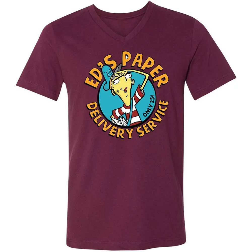 Unisex V-Neck T-Shirt - M6CTV62E - Maroon - 14