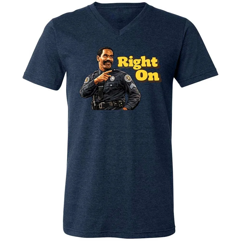 Unisex V-Neck T-Shirt - HTFWHYVP - Heather Navy - 13