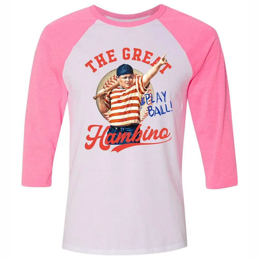 Unisex 3/4 Baseball Tee - J1GQFXCL - White/Neon Pink - 12