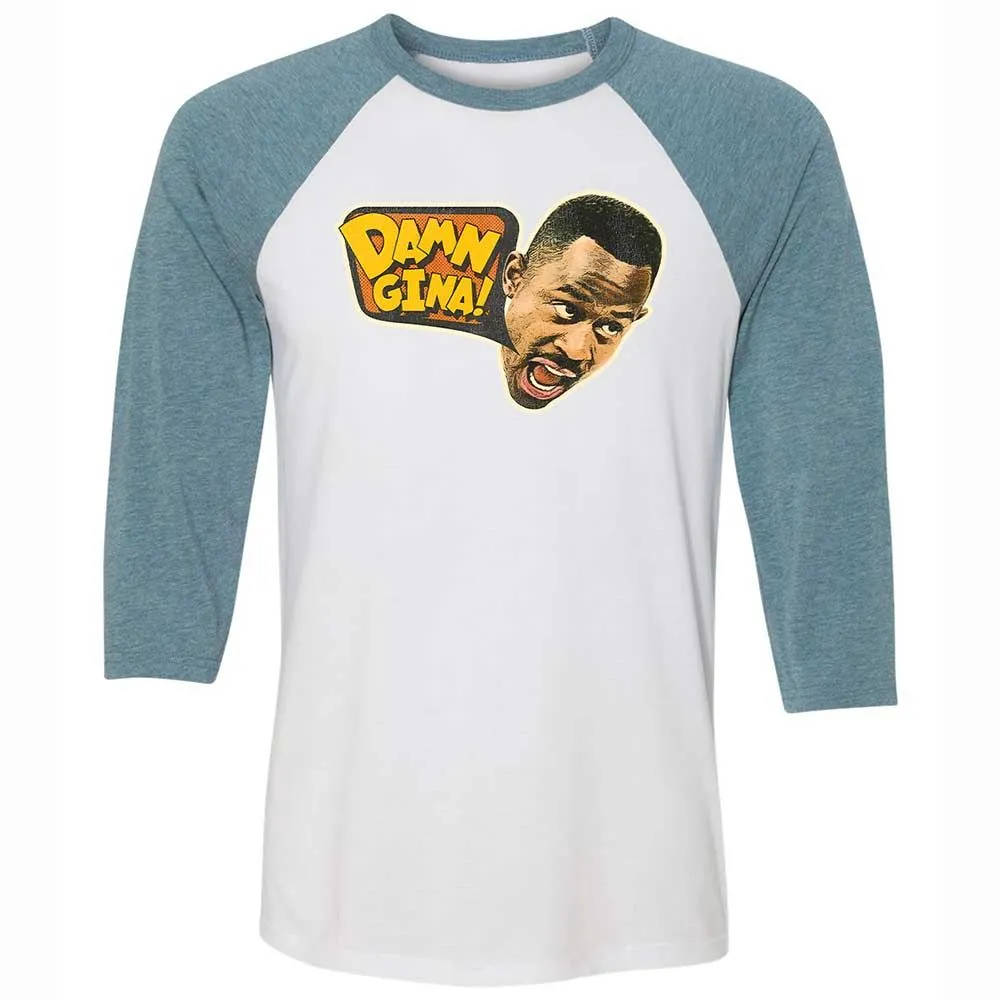 Unisex 3/4 Baseball Tee - KRHWYQS5 - White/Denim - 3