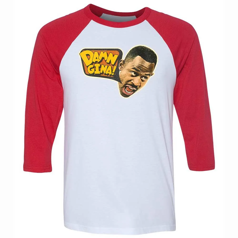 Unisex 3/4 Baseball Tee - KRHWYQS5 - White/Red - 9