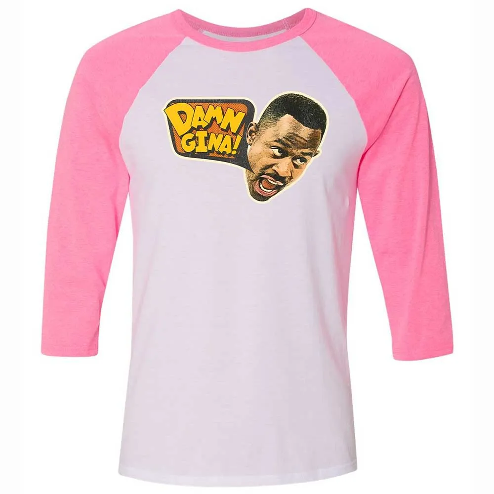 Unisex 3/4 Baseball Tee - KRHWYQS5 - White/Neon Pink - 12