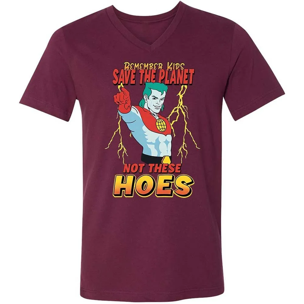 Unisex V-Neck T-Shirt - GNLAPTU5 - Maroon - 14