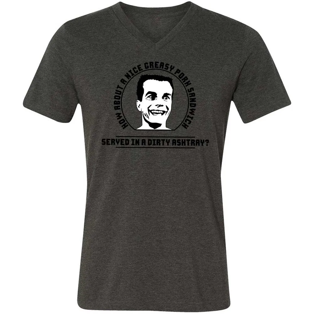 Unisex V-Neck T-Shirt - 627AC5LQ - Dark Grey Heather - 8