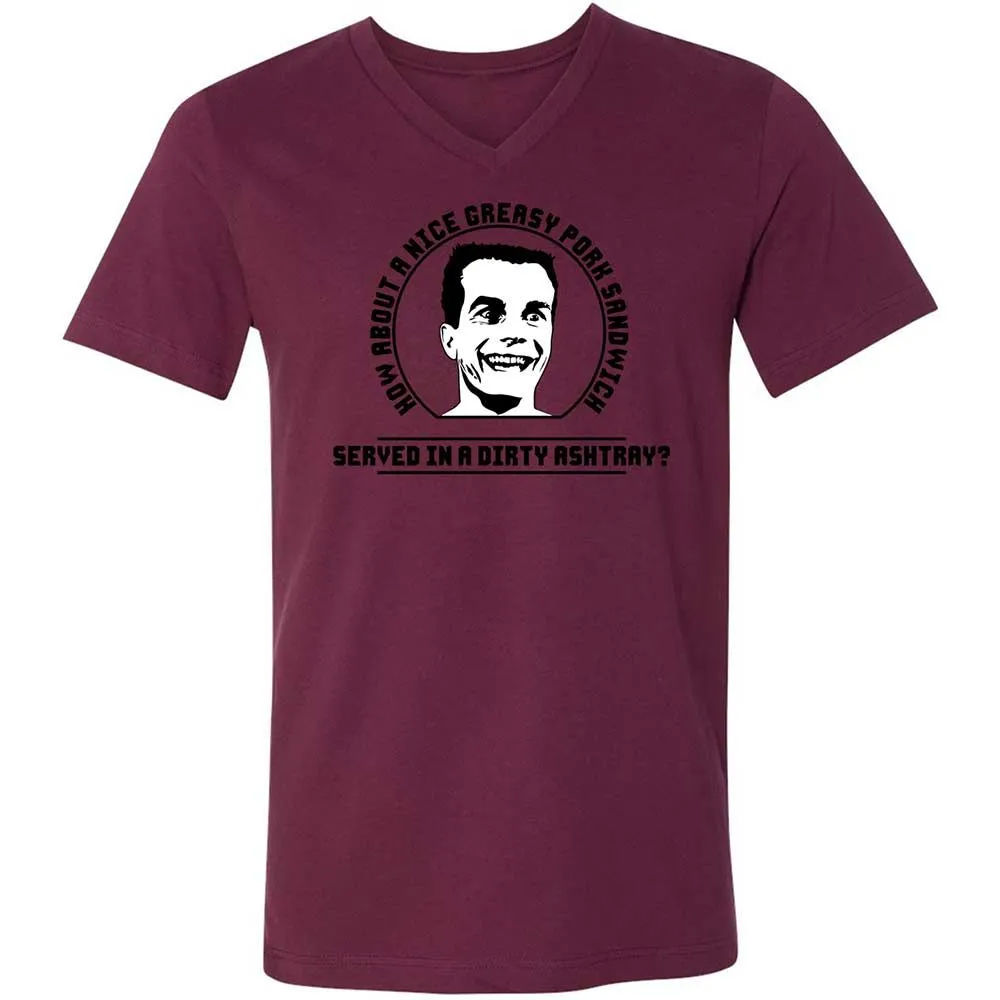 Unisex V-Neck T-Shirt - 627AC5LQ - Maroon - 14