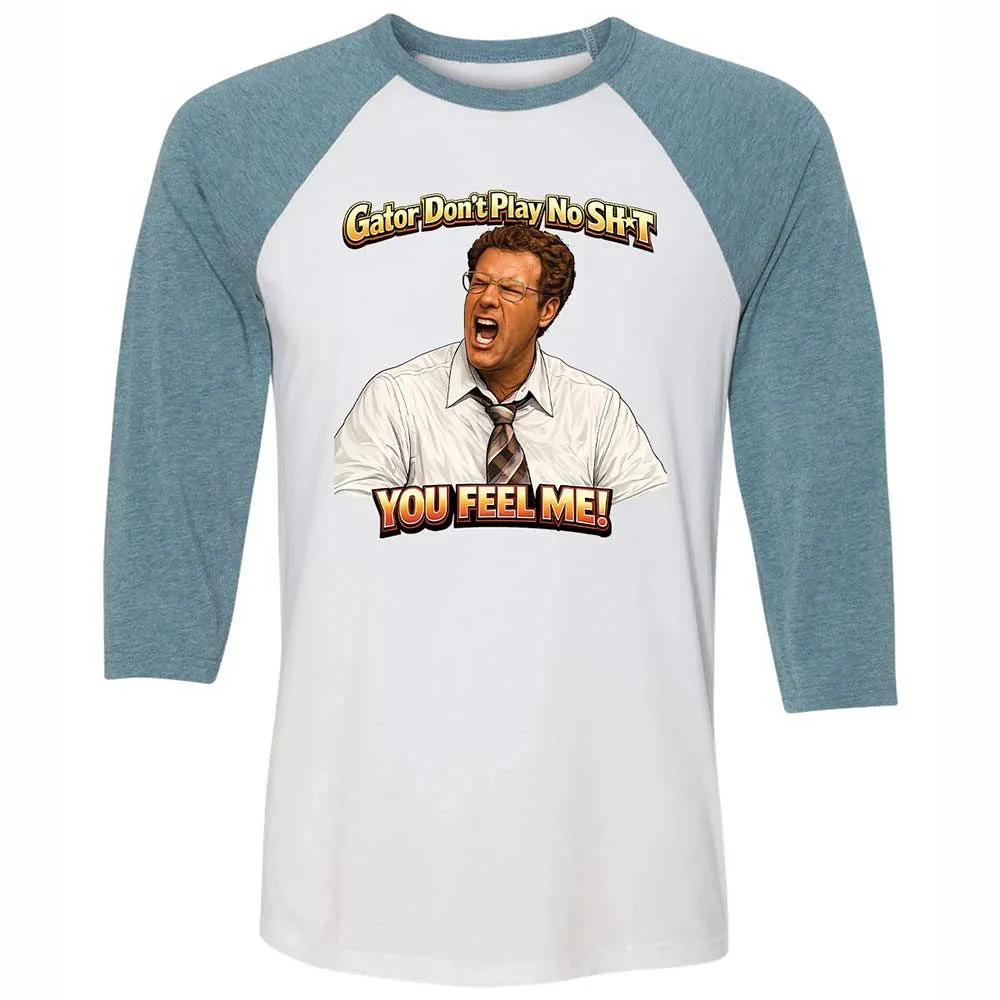 Unisex 3/4 Baseball Tee - VCLS1ZND - White/Denim - 3