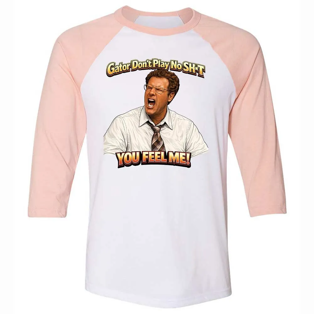 Unisex 3/4 Baseball Tee - VCLS1ZND - White/Heather Peach - 5