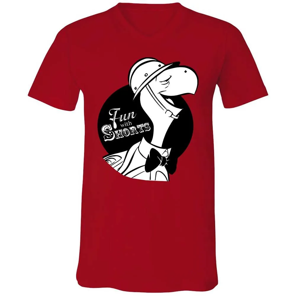 Unisex V-Neck T-Shirt - D68B4ZT9 - Red - 5