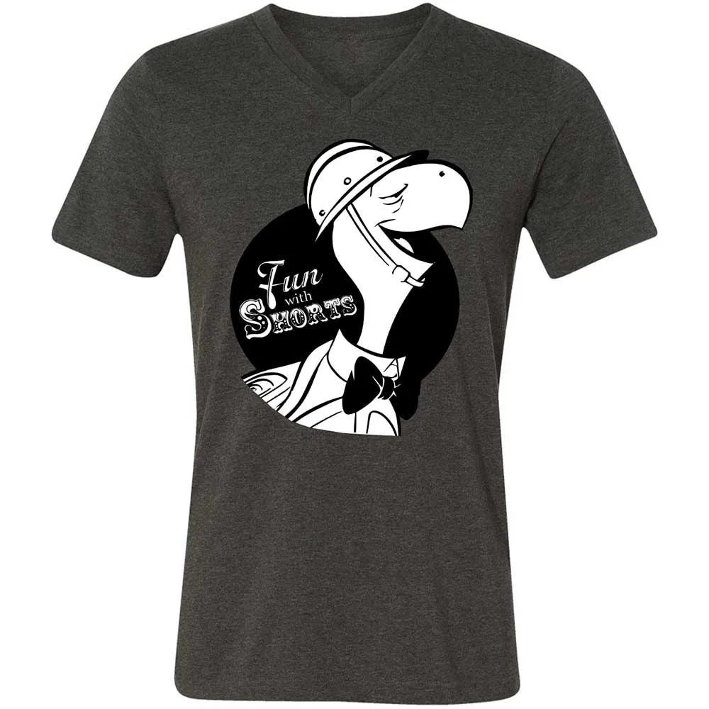 Unisex V-Neck T-Shirt - D68B4ZT9 - Dark Grey Heather - 8