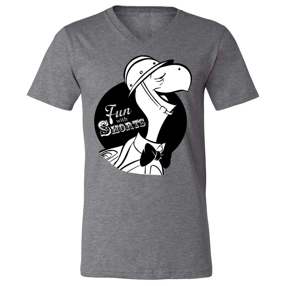 Unisex V-Neck T-Shirt - D68B4ZT9 - Deep Heather - 9