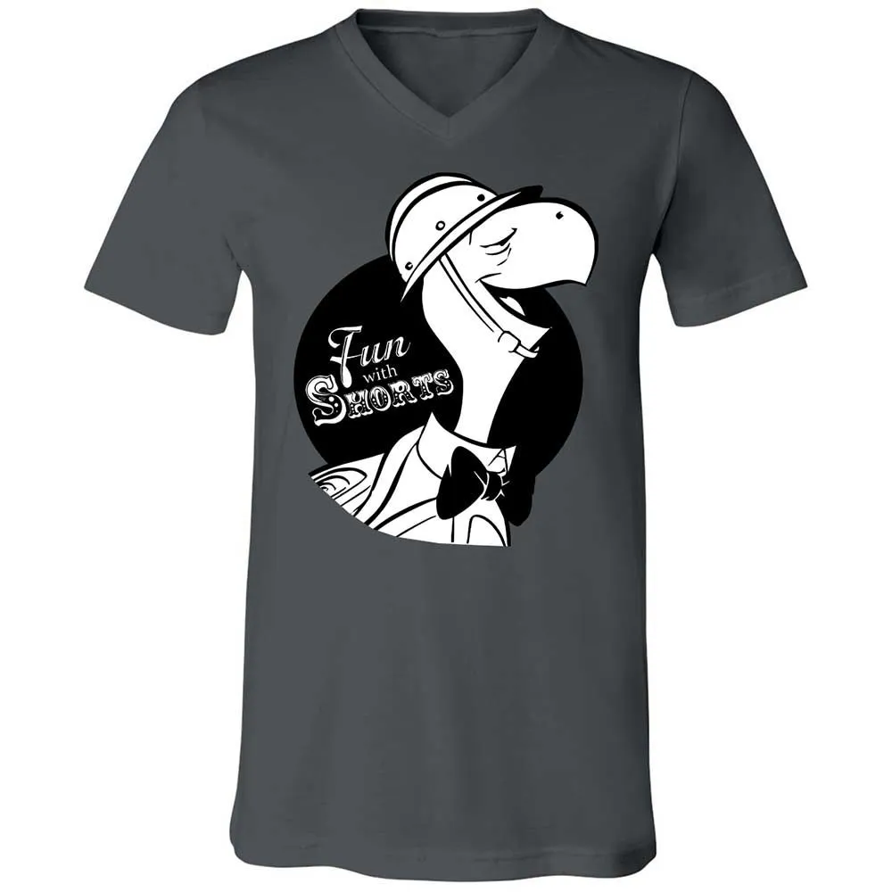 Unisex V-Neck T-Shirt - D68B4ZT9 - Asphalt - 16