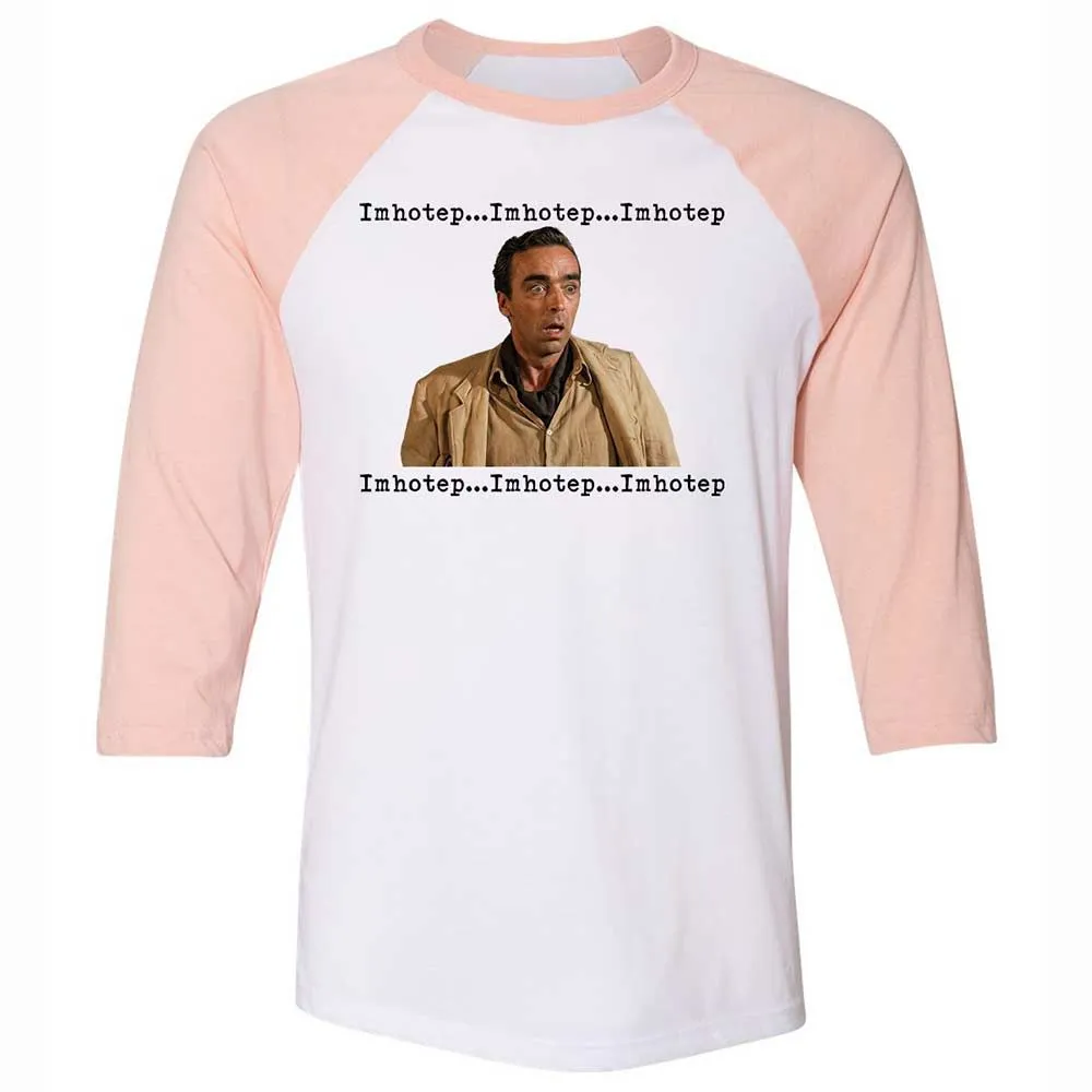 Unisex 3/4 Baseball Tee - D9GZ991B - White/Heather Peach - 5
