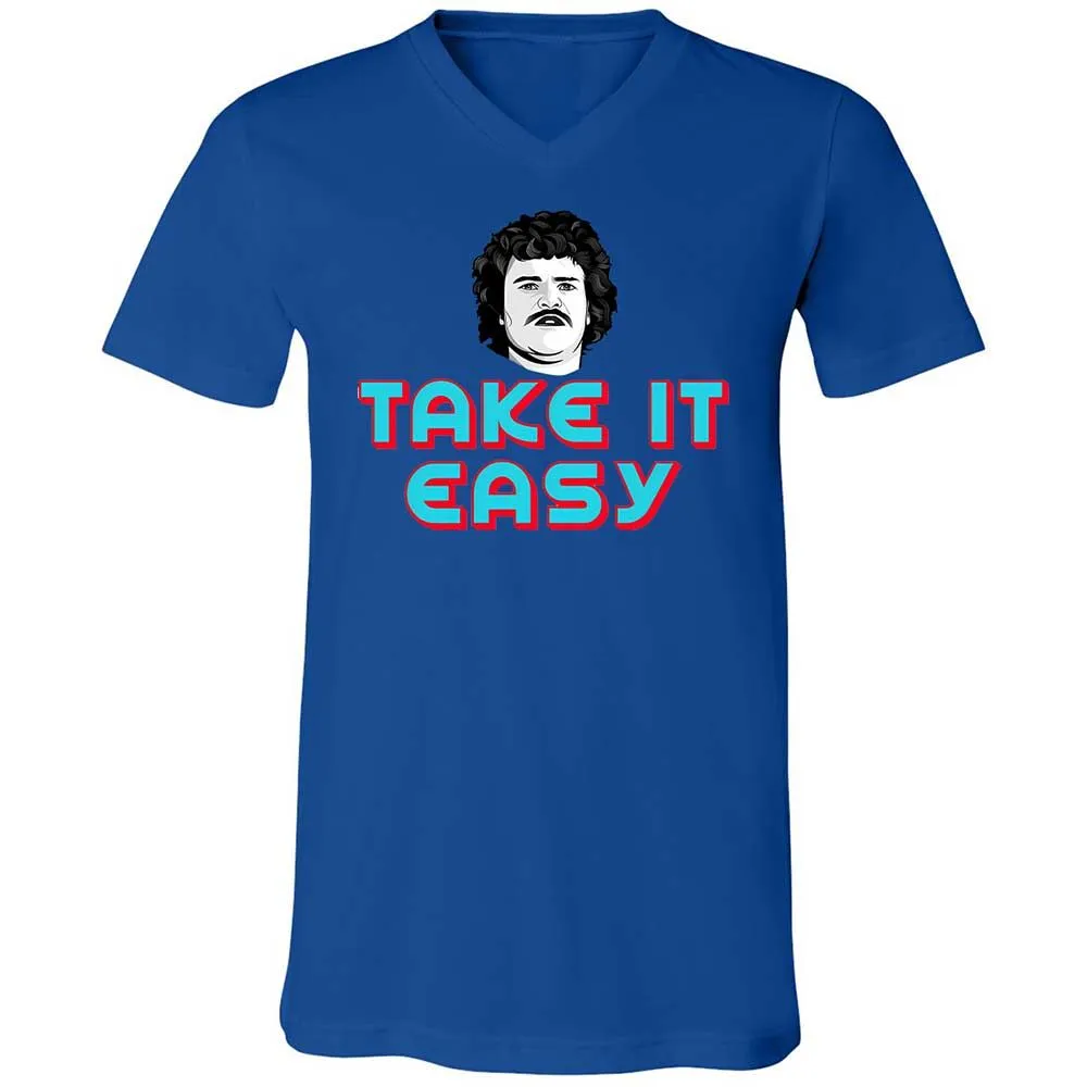 Unisex V-Neck T-Shirt - RJEEG3Y9 - True Royal - 3