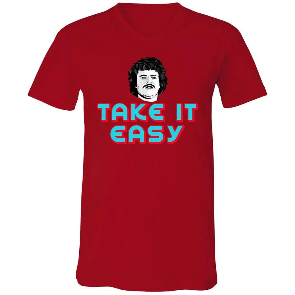 Unisex V-Neck T-Shirt - RJEEG3Y9 - Red - 5