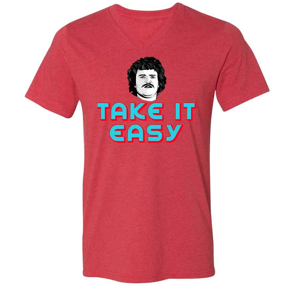 Unisex V-Neck T-Shirt - RJEEG3Y9 - Heather Red - 6