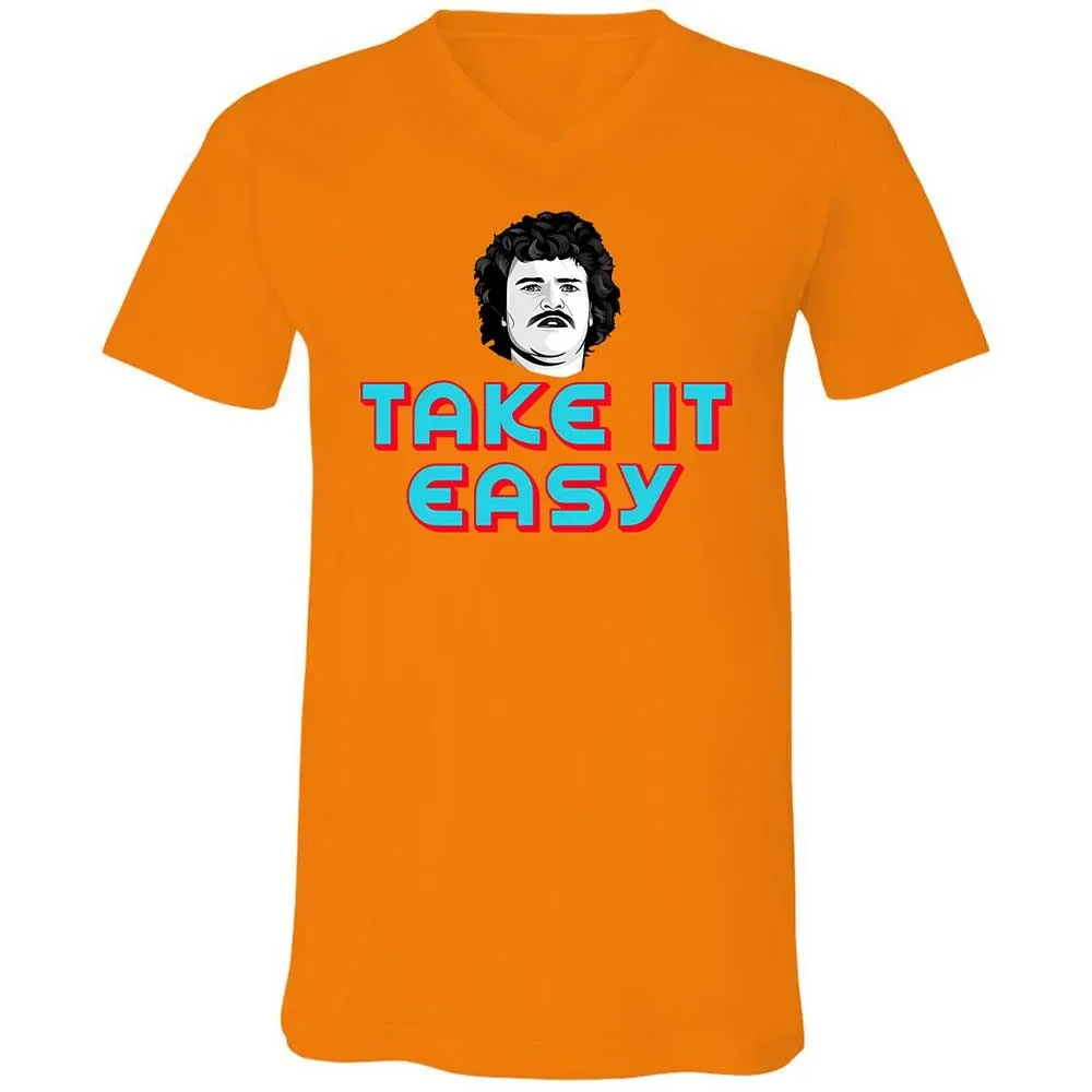 Unisex V-Neck T-Shirt - RJEEG3Y9 - Orange - 7