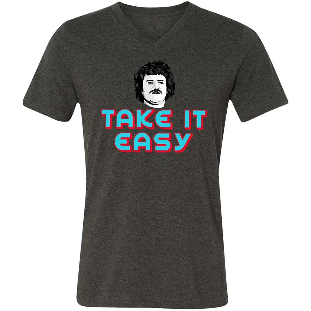 Unisex V-Neck T-Shirt - RJEEG3Y9 - Dark Grey Heather - 8