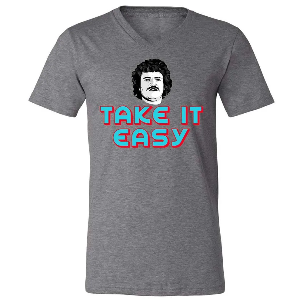 Unisex V-Neck T-Shirt - RJEEG3Y9 - Deep Heather - 9