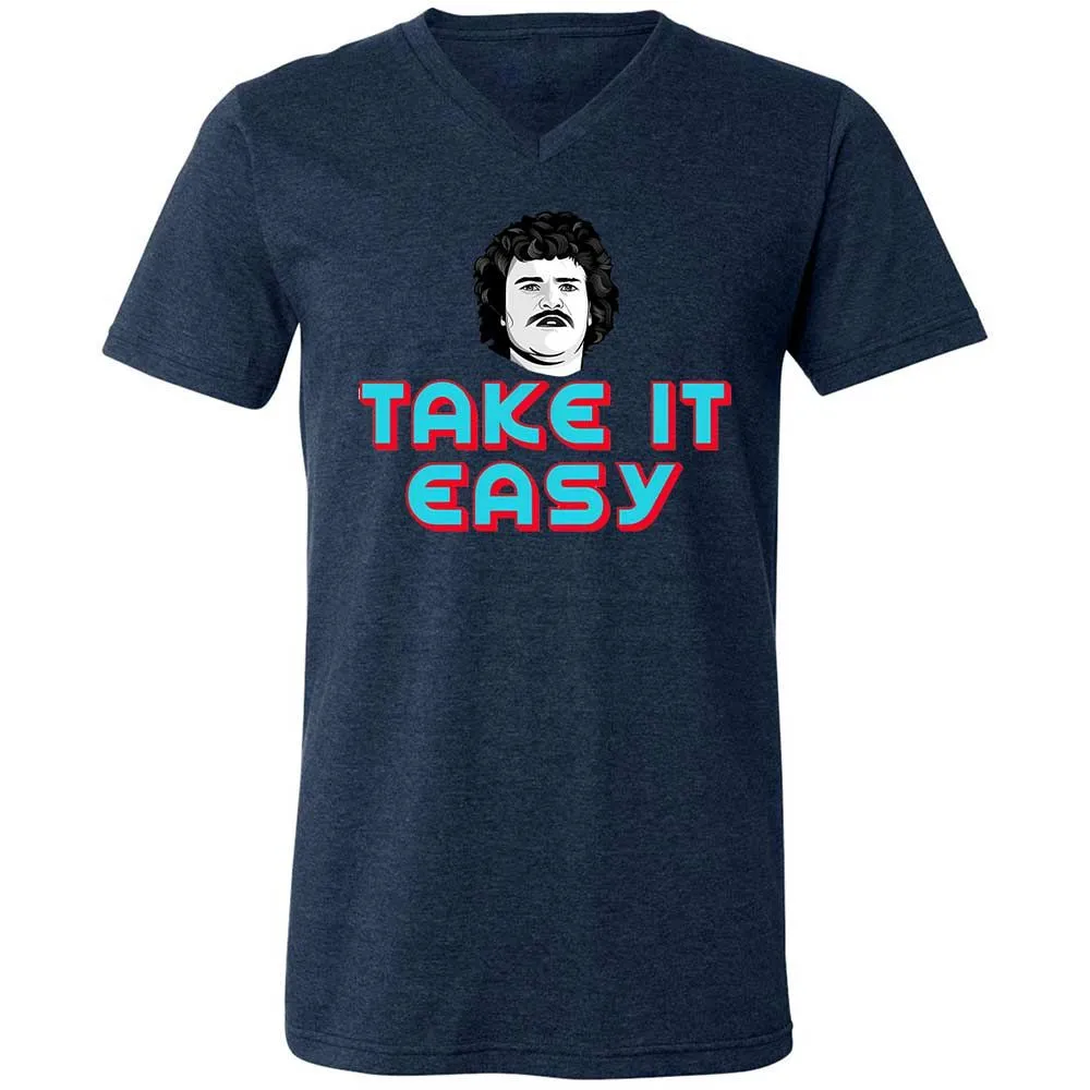 Unisex V-Neck T-Shirt - RJEEG3Y9 - Heather Navy - 13
