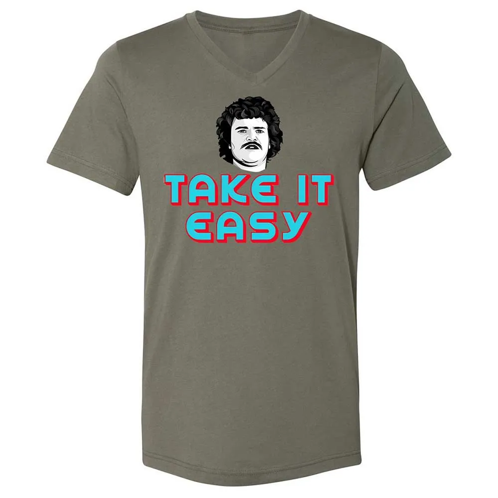 Unisex V-Neck T-Shirt - RJEEG3Y9 - Military Green - 15