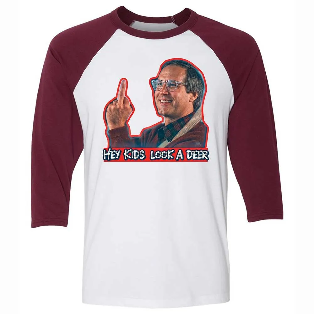 Hey Kids, Look a Deer - White/Maroon - 7