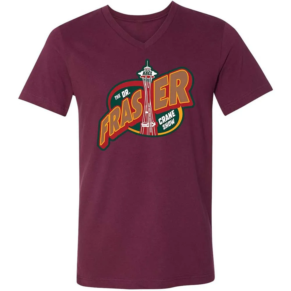 Unisex V-Neck T-Shirt - MYVCWDTS - Maroon - 14