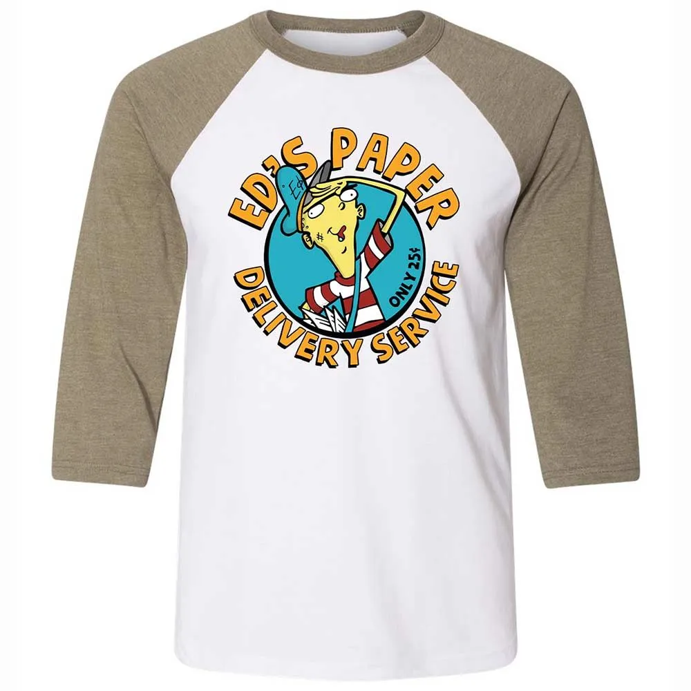 Unisex 3/4 Baseball Tee - EGMQ9XRN - White/Heather Olive - 4