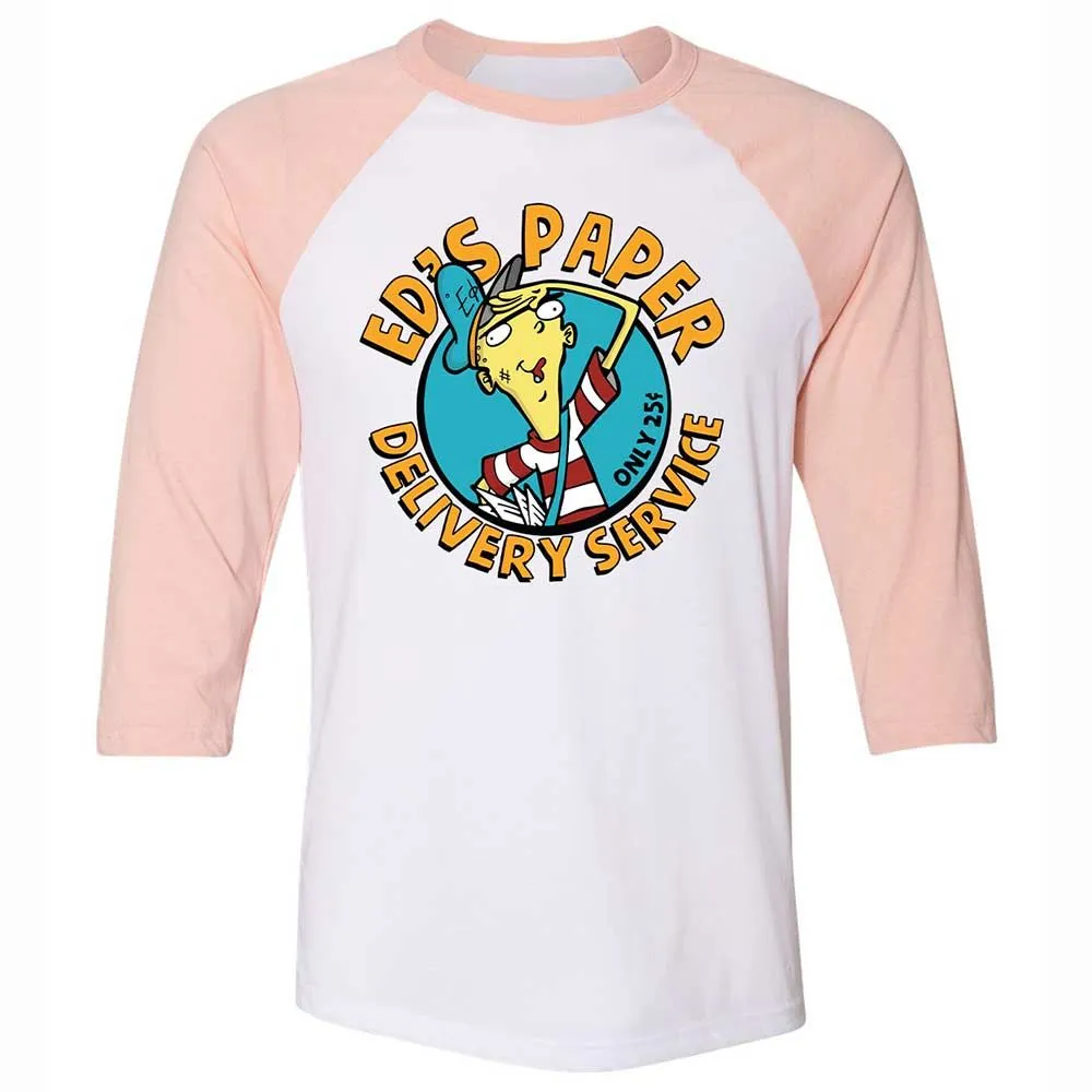 Unisex 3/4 Baseball Tee - EGMQ9XRN - White/Heather Peach - 5