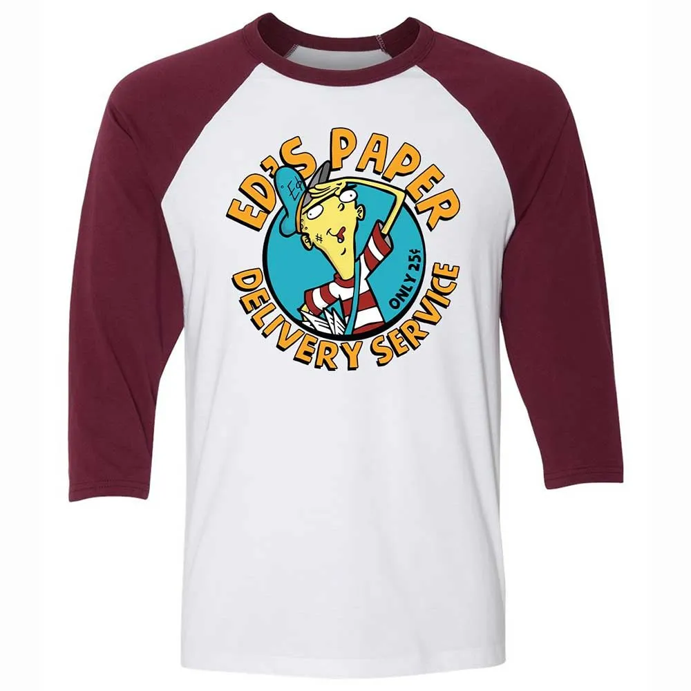 Unisex 3/4 Baseball Tee - EGMQ9XRN - White/Maroon - 7