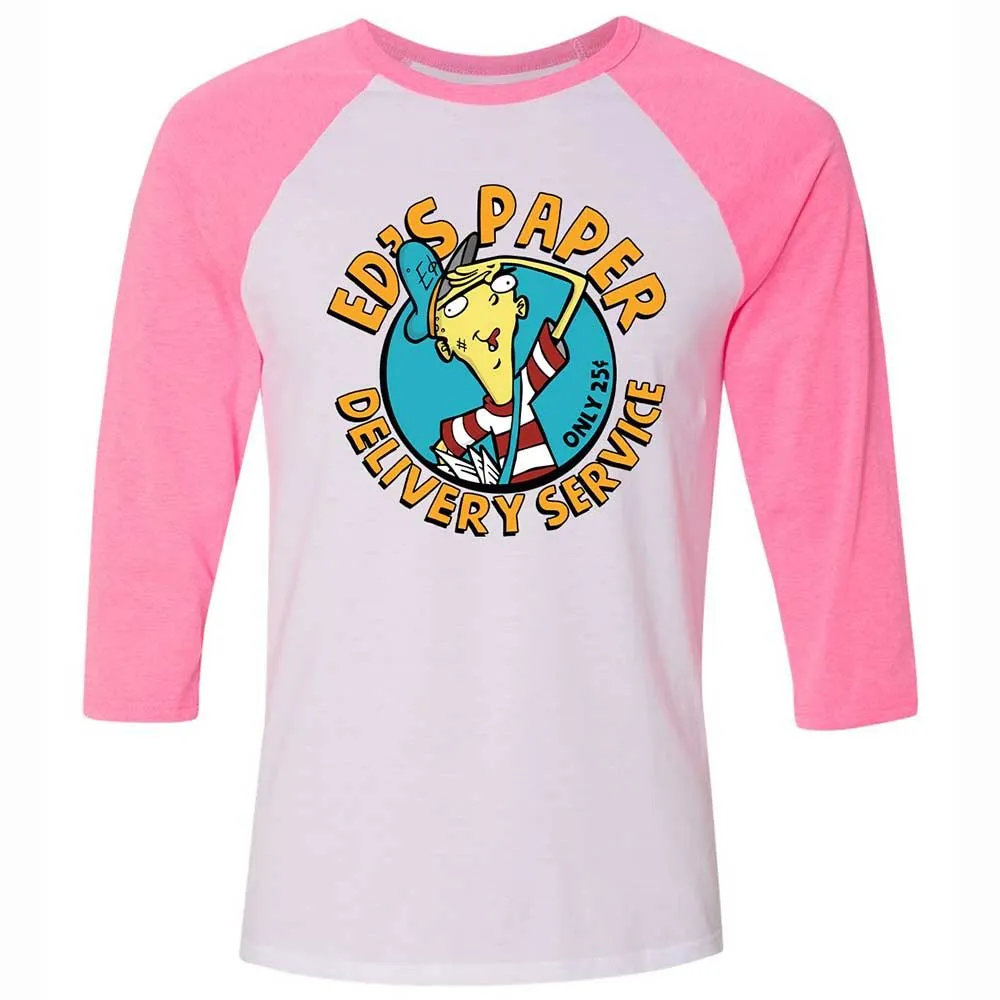 Unisex 3/4 Baseball Tee - EGMQ9XRN - White/Neon Pink - 12