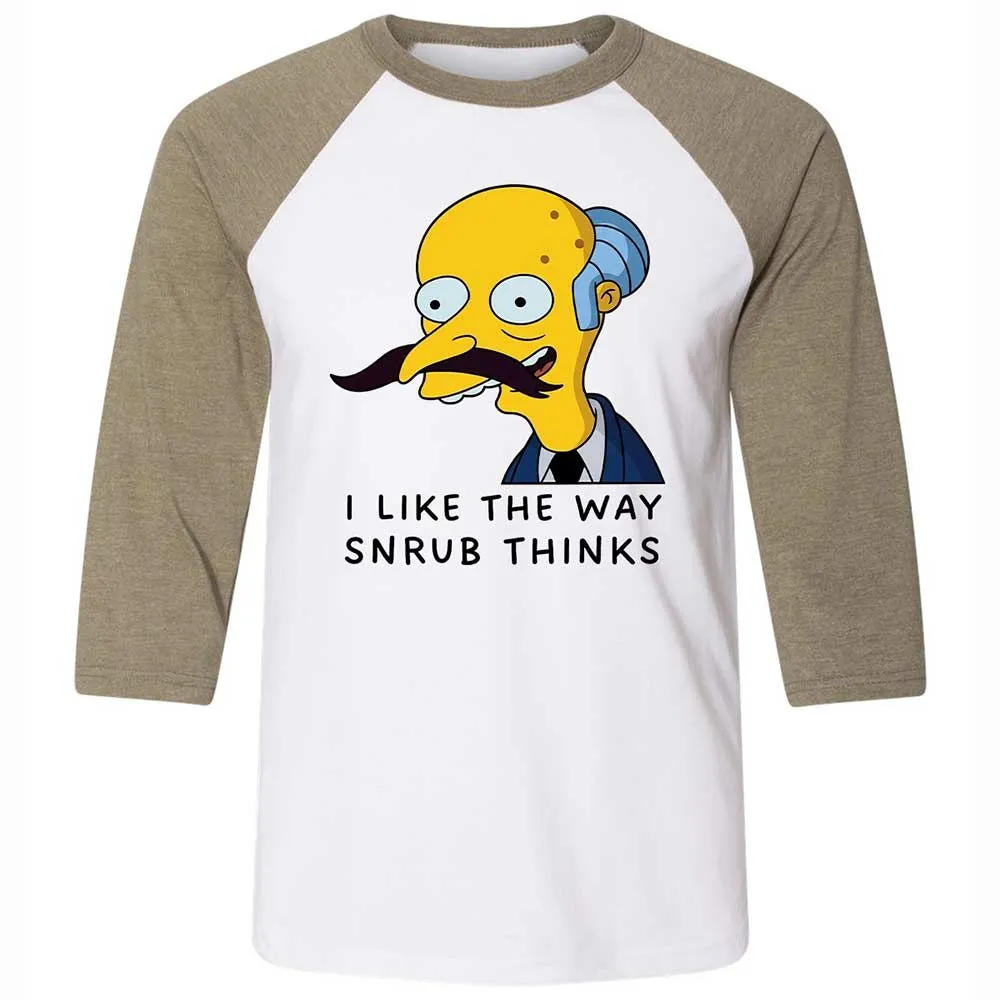 I Like the Way Snrub Thinks - White/Heather Olive - 4