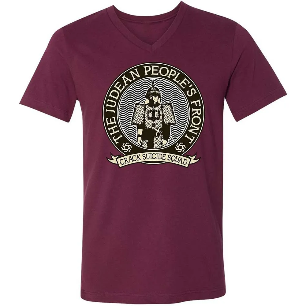 Unisex V-Neck T-Shirt - ZSWCV9KZ - Maroon - 14