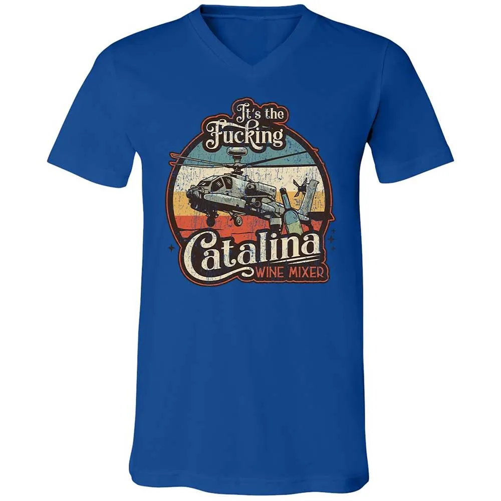 Unisex V-Neck T-Shirt - RTGQRCQB - True Royal - 3