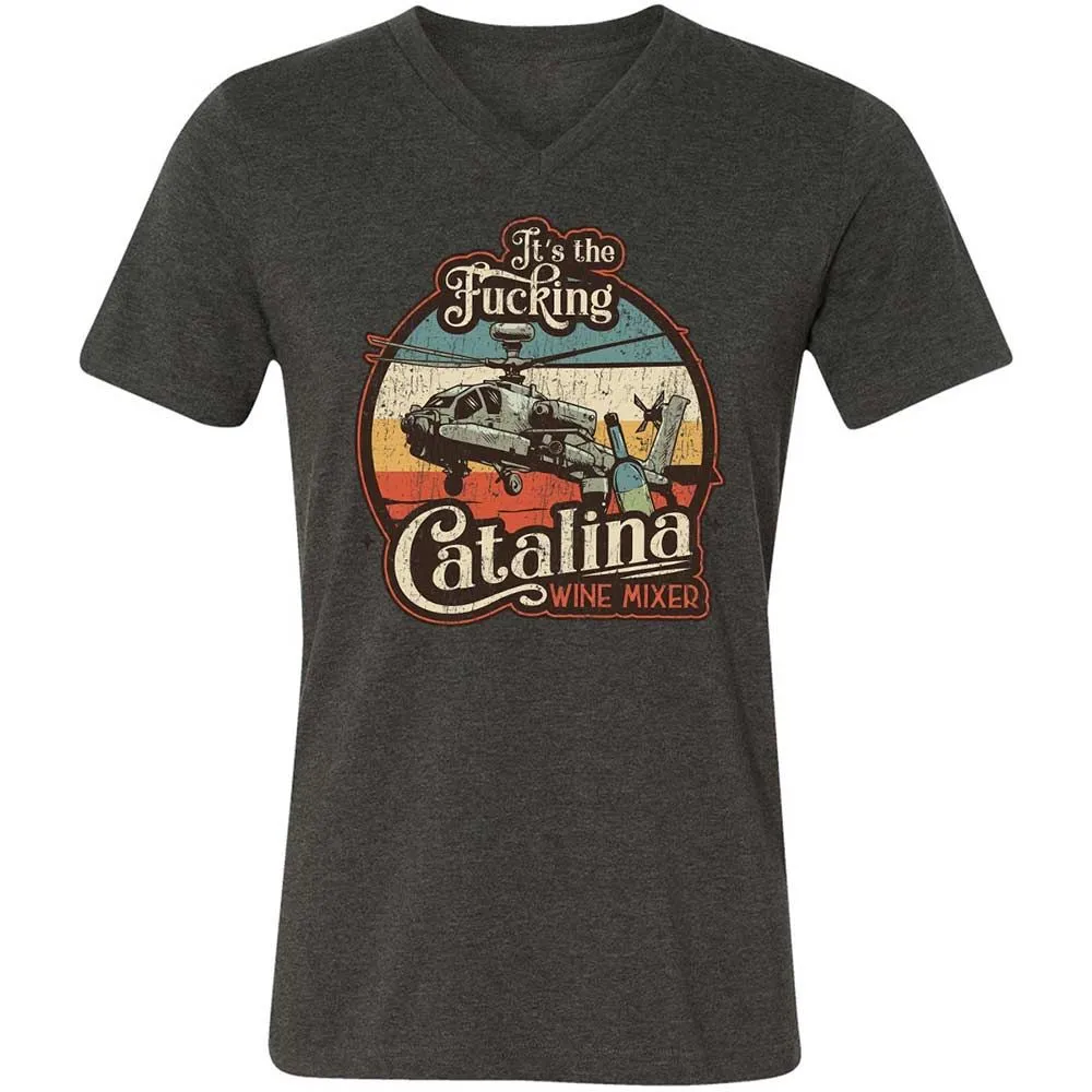 Unisex V-Neck T-Shirt - RTGQRCQB - Dark Grey Heather - 8