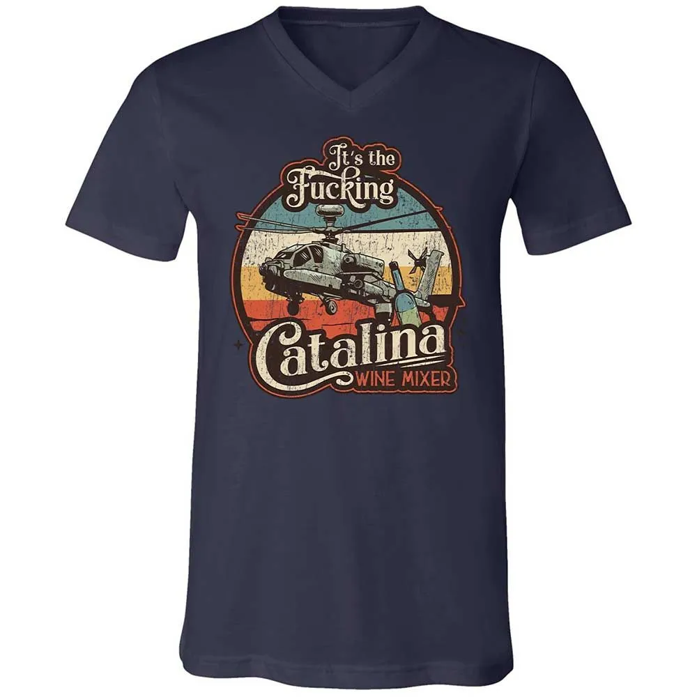 Unisex V-Neck T-Shirt - RTGQRCQB - Navy - 12