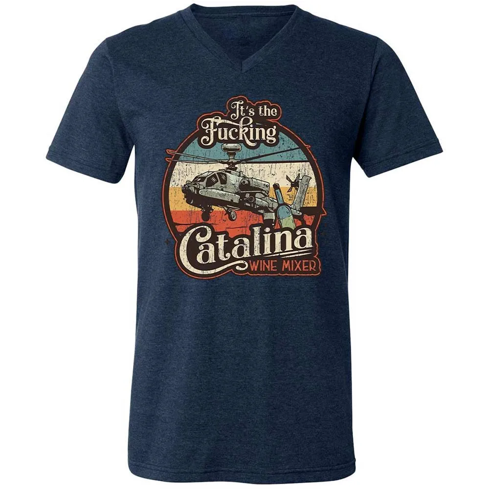 Unisex V-Neck T-Shirt - RTGQRCQB - Heather Navy - 13