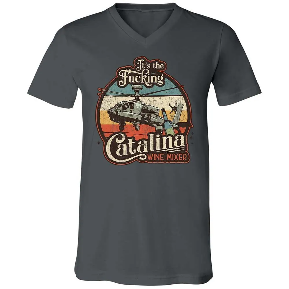 Unisex V-Neck T-Shirt - RTGQRCQB - Asphalt - 16