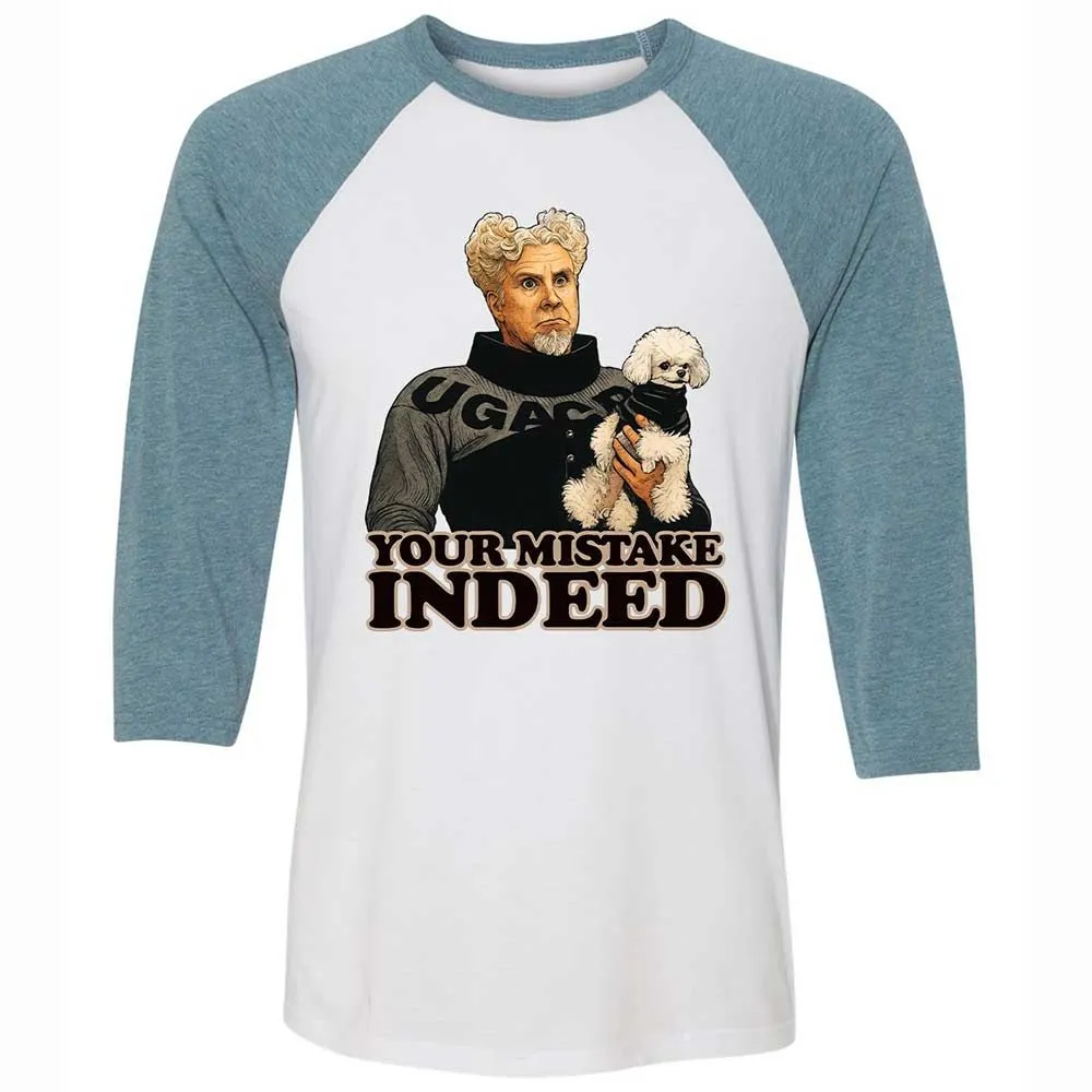 Unisex 3/4 Baseball Tee - VDRHCM4U - White/Denim - 3