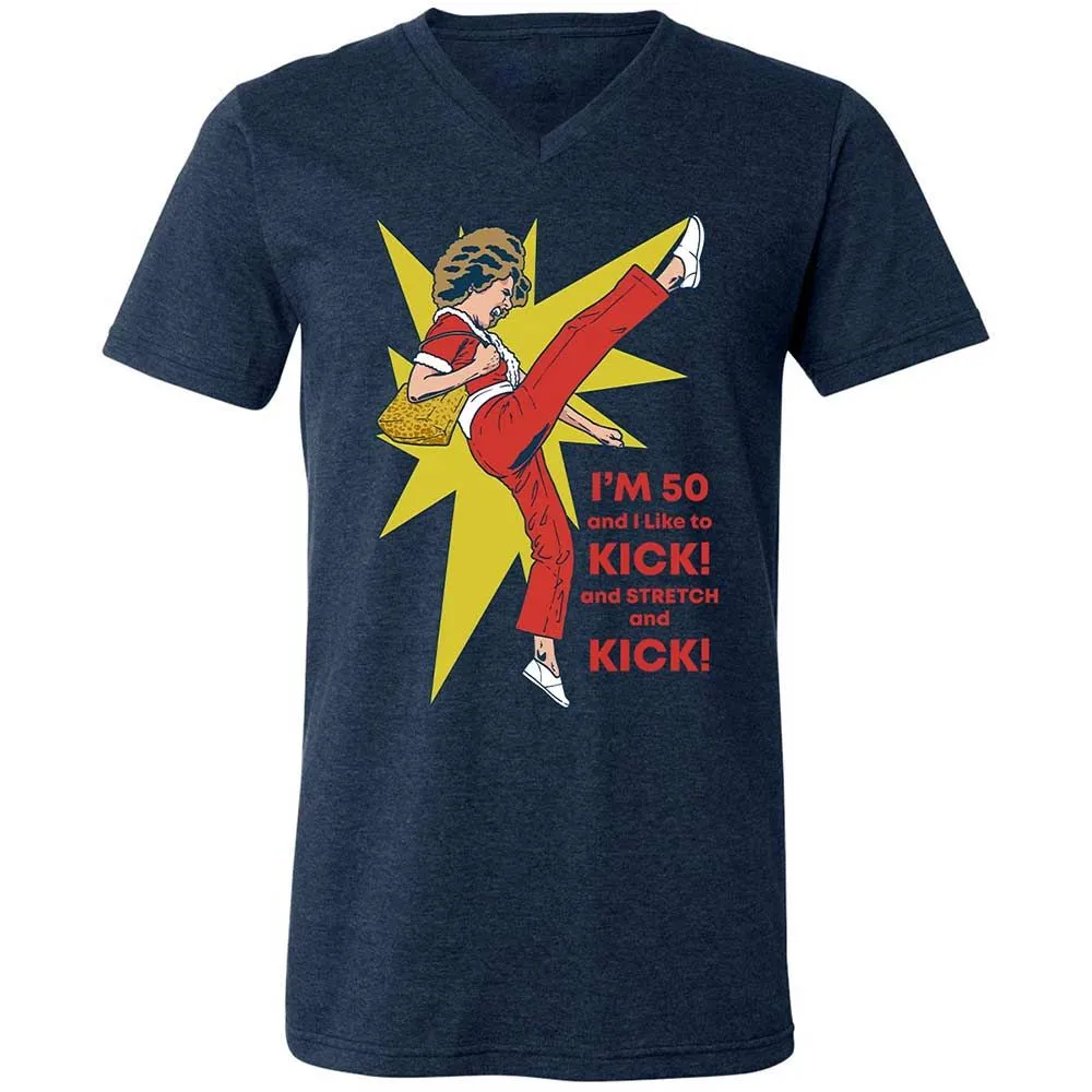 Unisex V-Neck T-Shirt - 4TNNU7HN - Heather Navy - 13