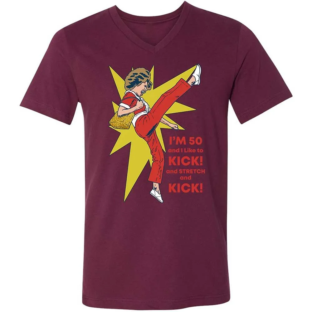 Unisex V-Neck T-Shirt - 4TNNU7HN - Maroon - 14