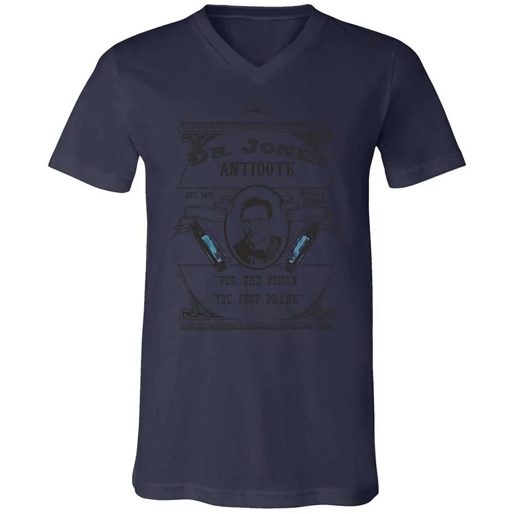 Unisex V-Neck T-Shirt - YFEZFQKR - Navy - 12