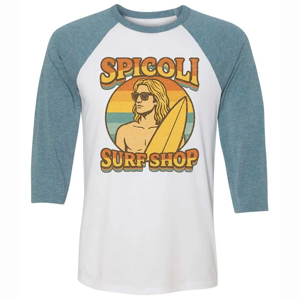 Unisex 3/4 Baseball Tee - SP7EP9W8 - White/Denim - 3