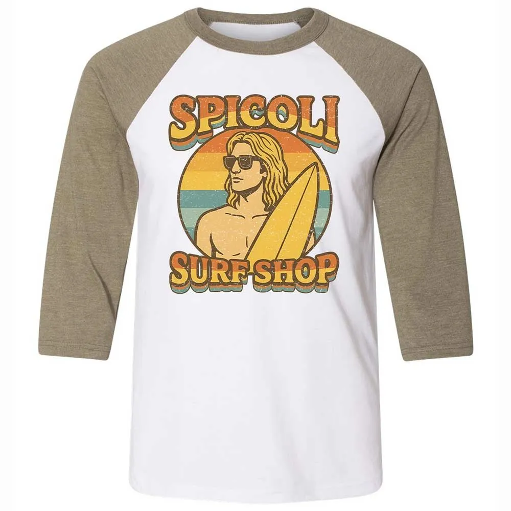 Unisex 3/4 Baseball Tee - SP7EP9W8 - White/Heather Olive - 4