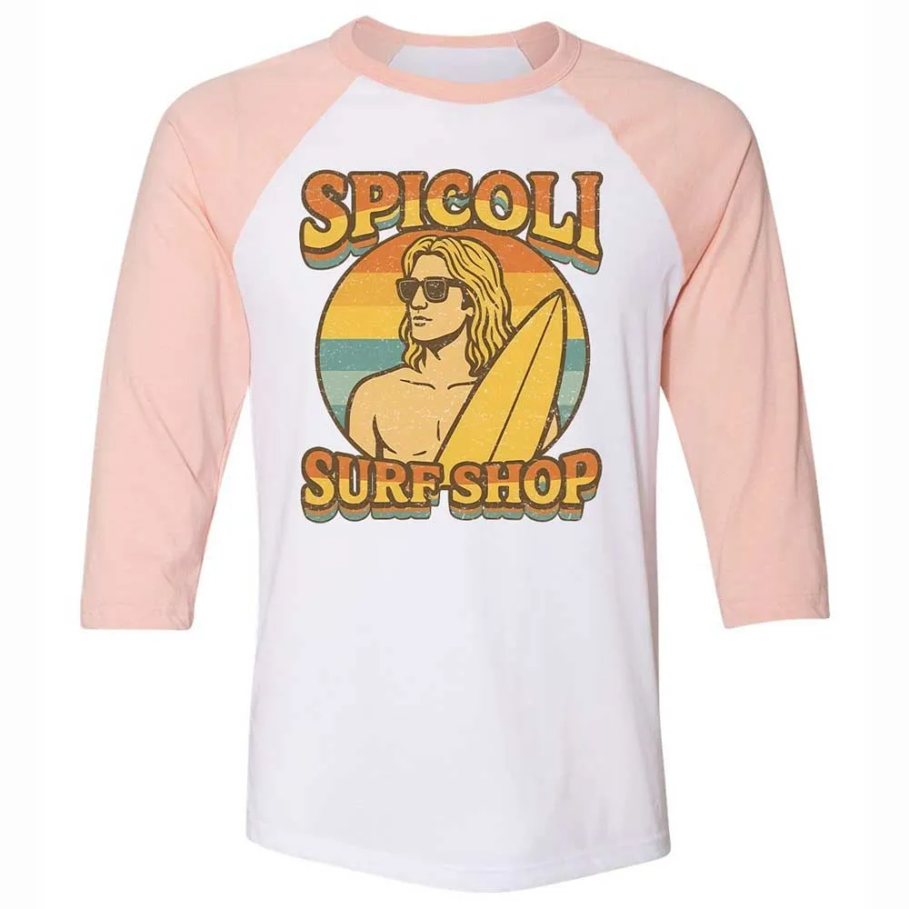Unisex 3/4 Baseball Tee - SP7EP9W8 - White/Heather Peach - 5