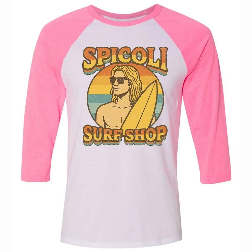 Unisex 3/4 Baseball Tee - SP7EP9W8 - White/Neon Pink - 12