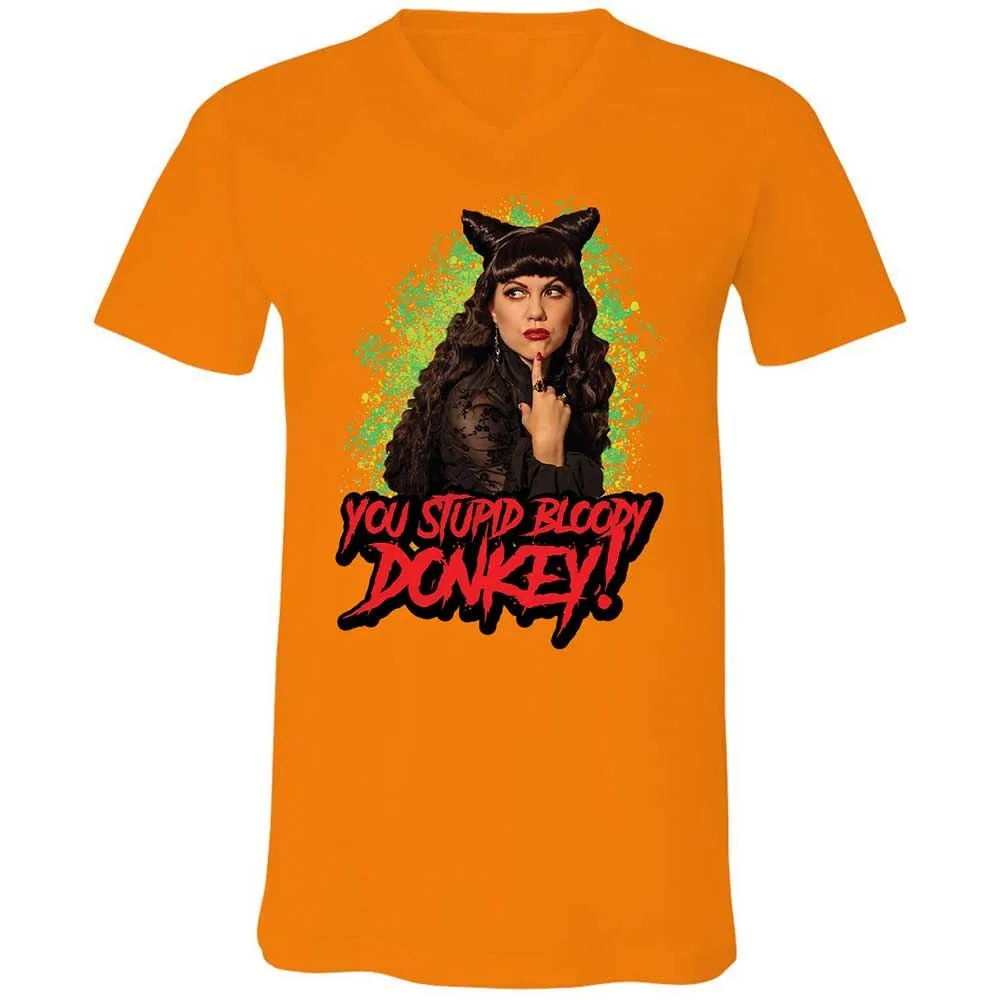 Unisex V-Neck T-Shirt - HX5DU2ZS - Orange - 7