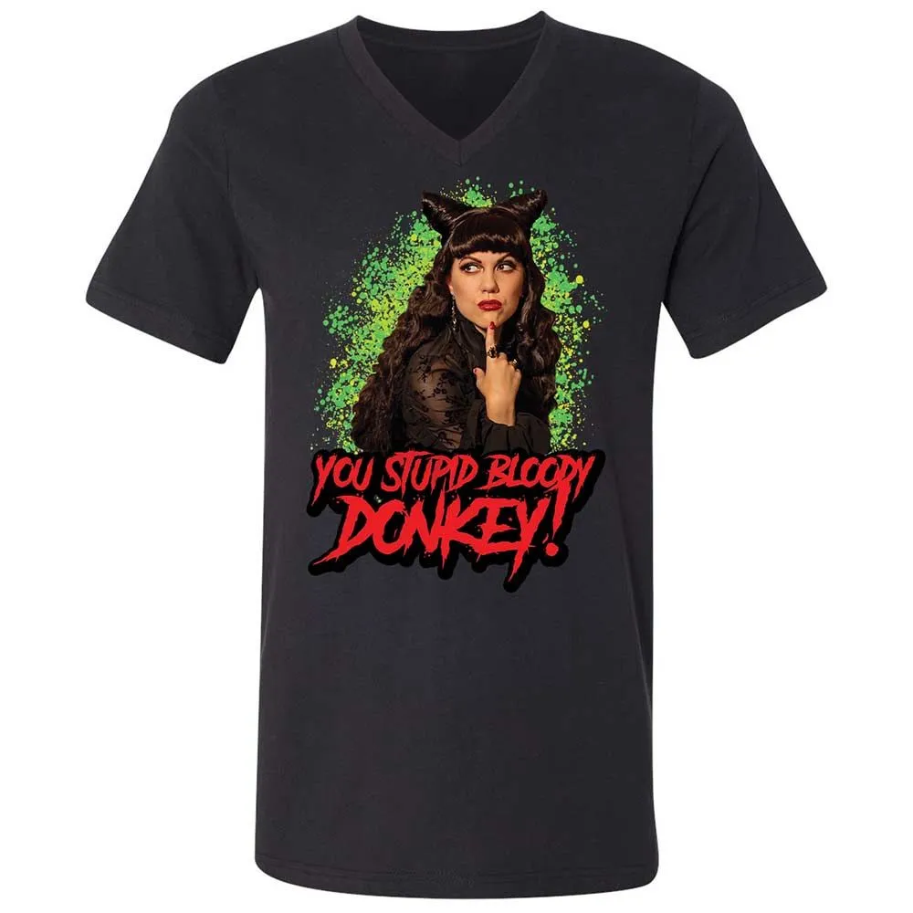 Unisex V-Neck T-Shirt - HX5DU2ZS - Black - 11